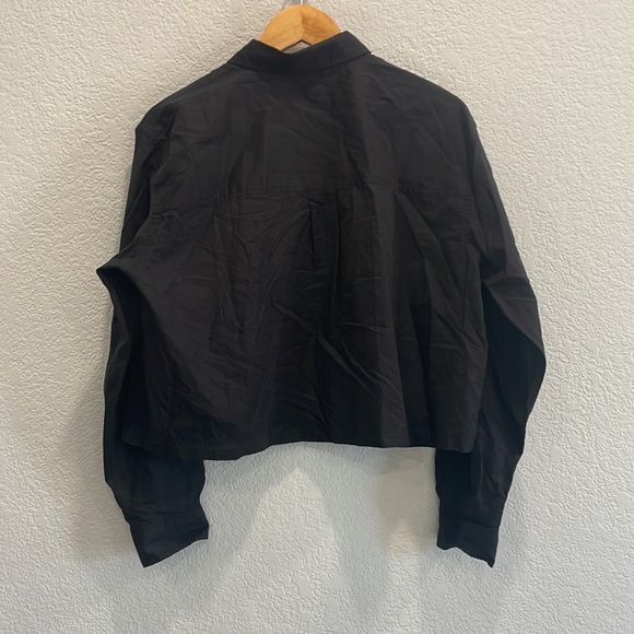 NEW Everlane The Silky Cotton Way-Short Button Down Shirt in Black Size Medium - Picture 7 of 8